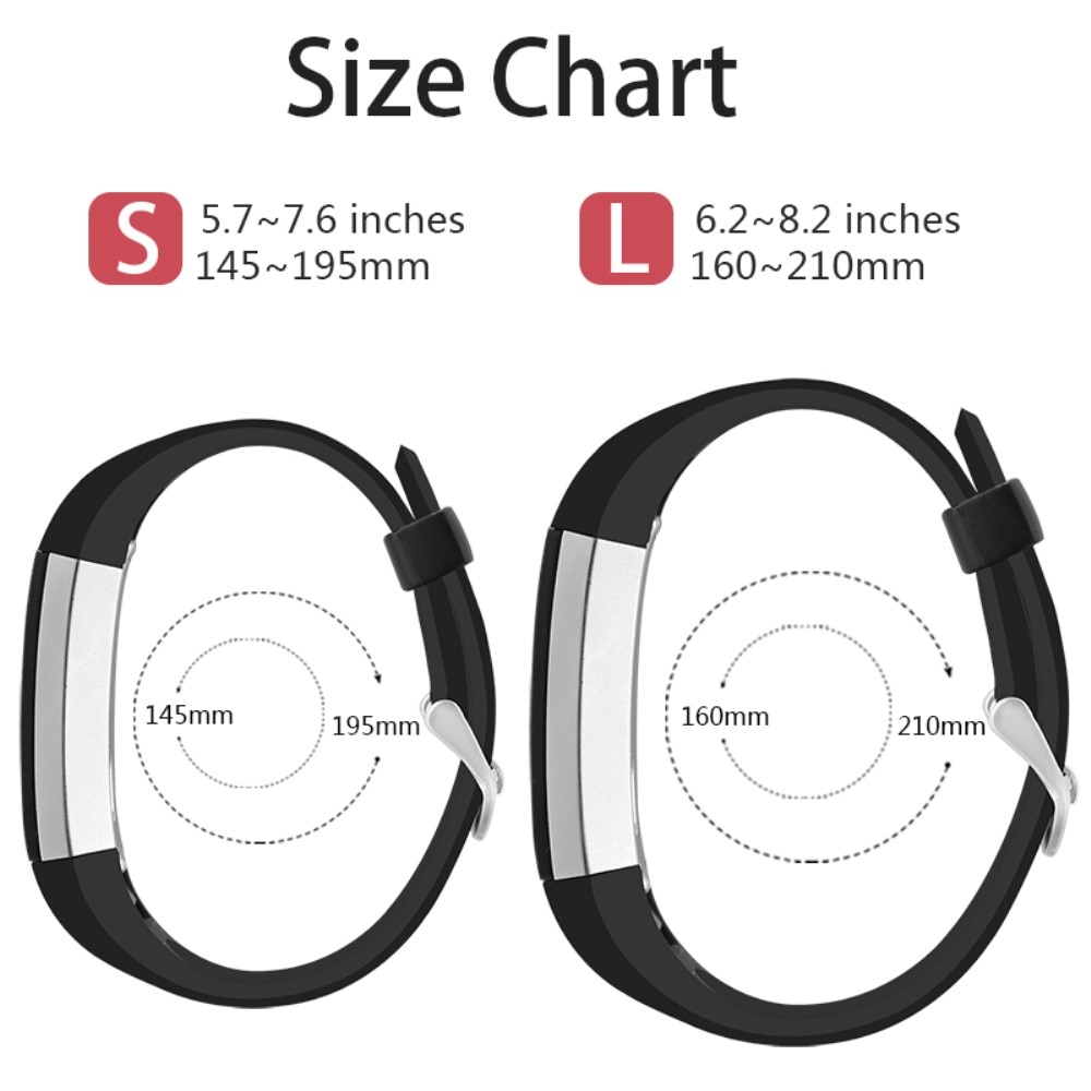 Bracelet en silicone pour Fitbit Alta HR/Alta, Noir