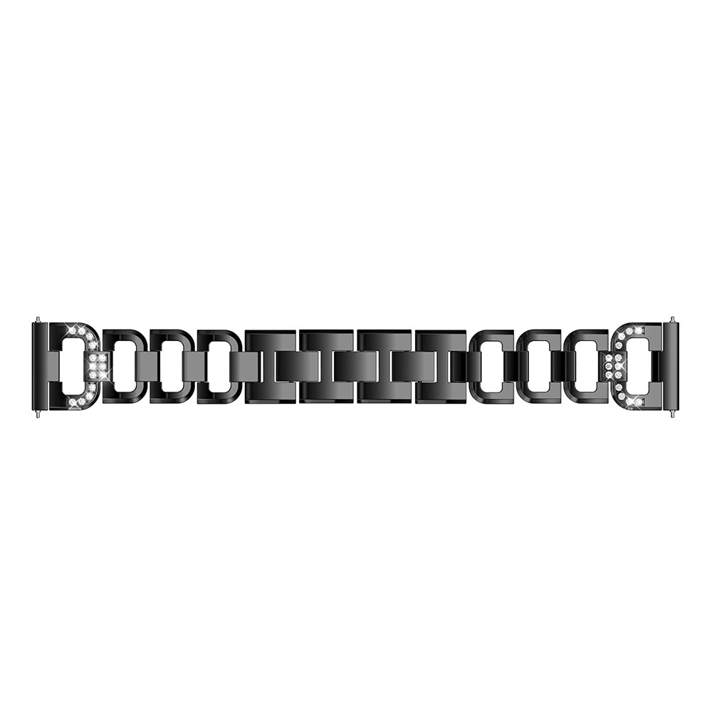 Bracelet Rhinestone Universal 22mm, noir