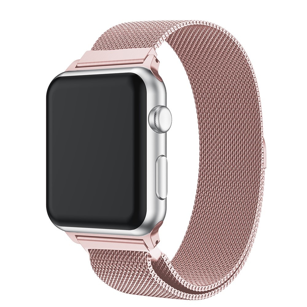 Bracelet milanais pour Apple Watch SE 40mm, rose doré