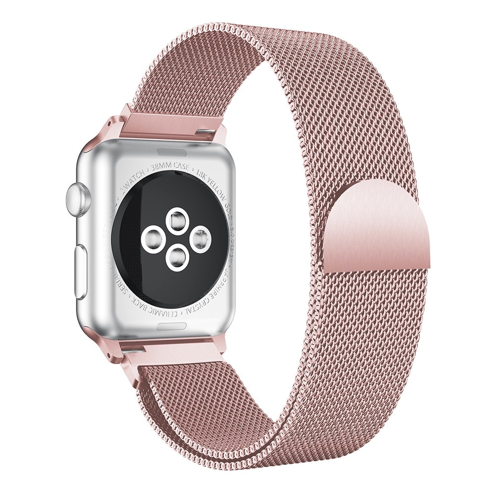 Bracelet milanais pour Apple Watch SE 40mm, Rose doré