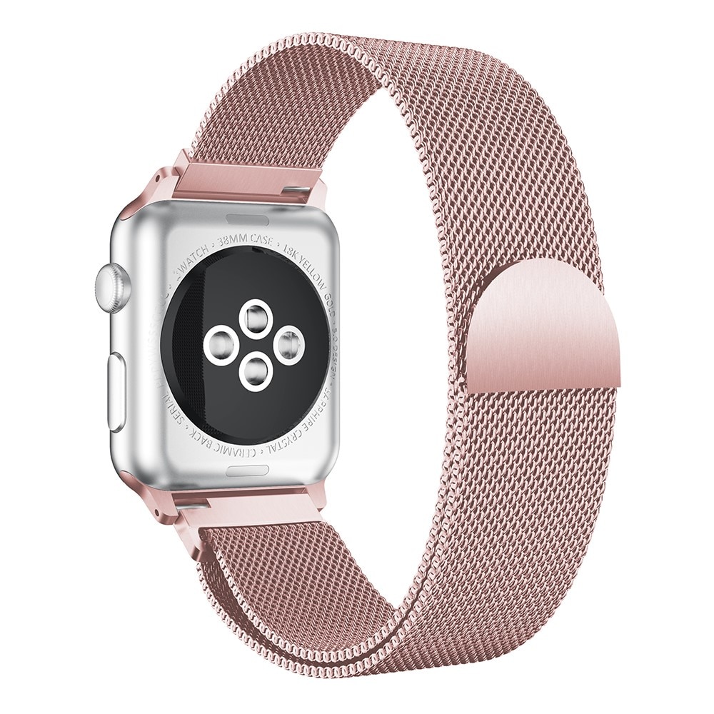 Bracelet milanais pour Apple Watch 45mm Series 7, rose doré