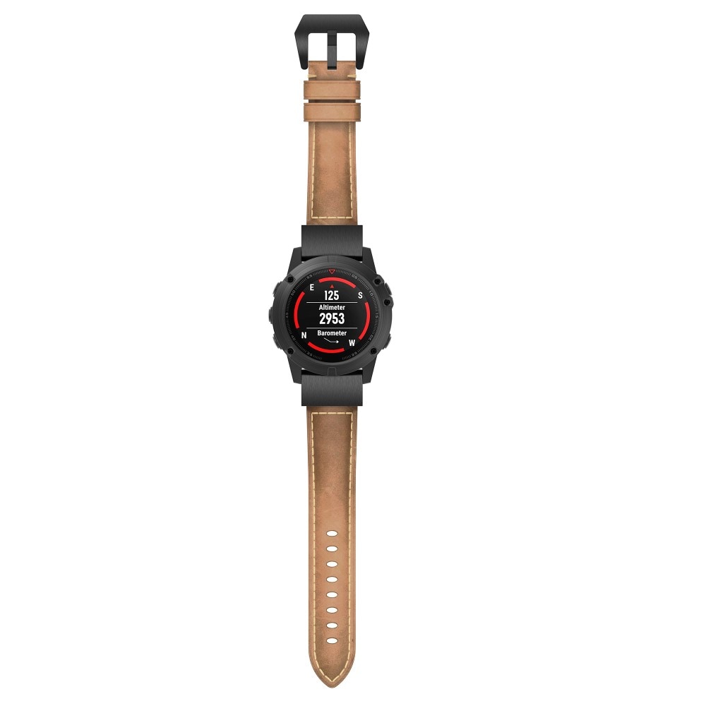 Bracelet en cuir Garmin Forerunner 965 Marron