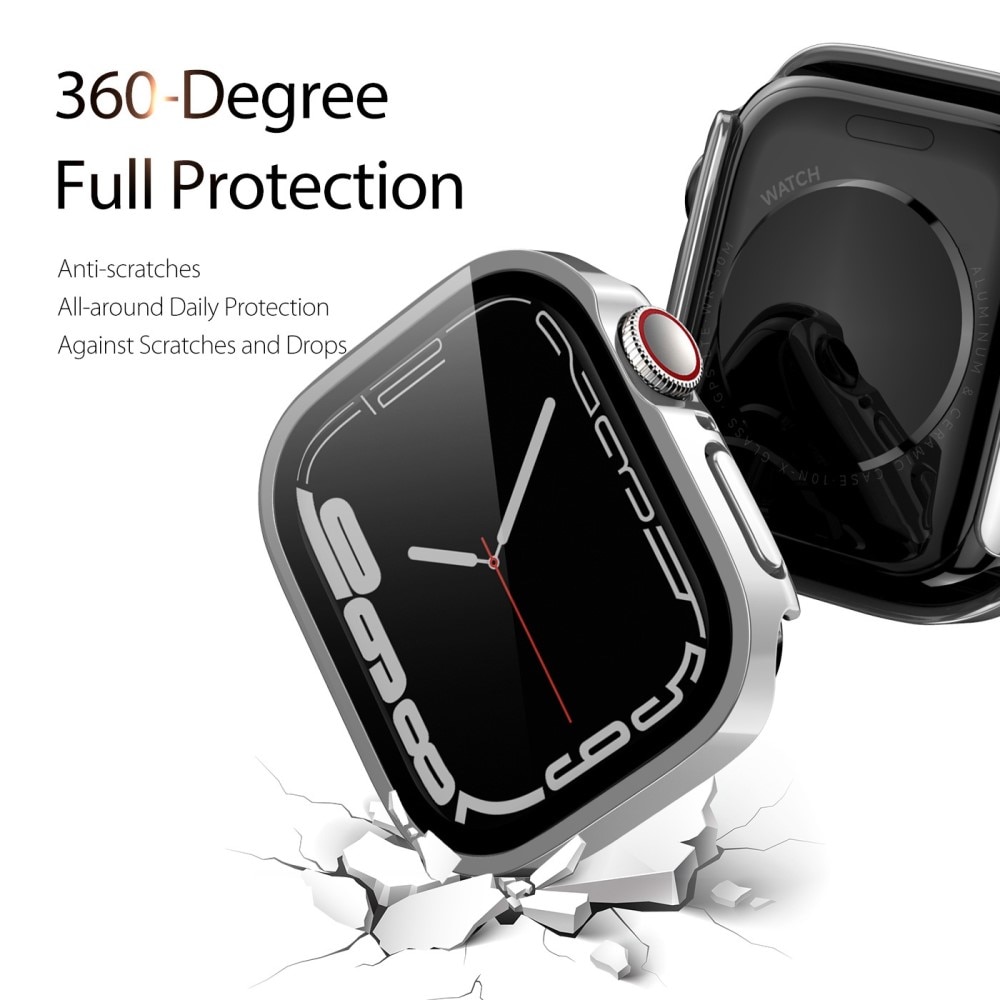 Coque Solid Shockproof Apple Watch 45mm Series 8 Argent