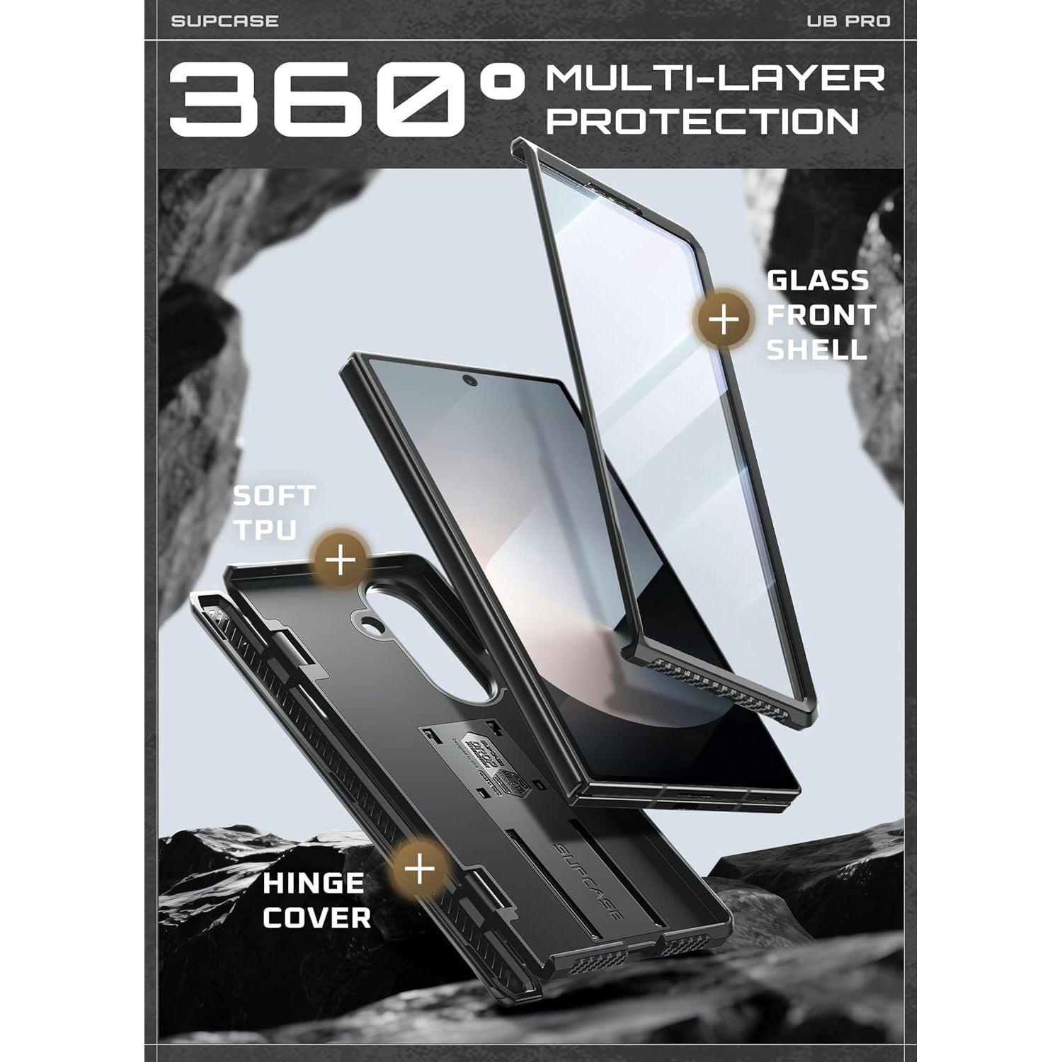 Coque Unicorn Beetle Pro Samsung Galaxy Z Fold 7, noir