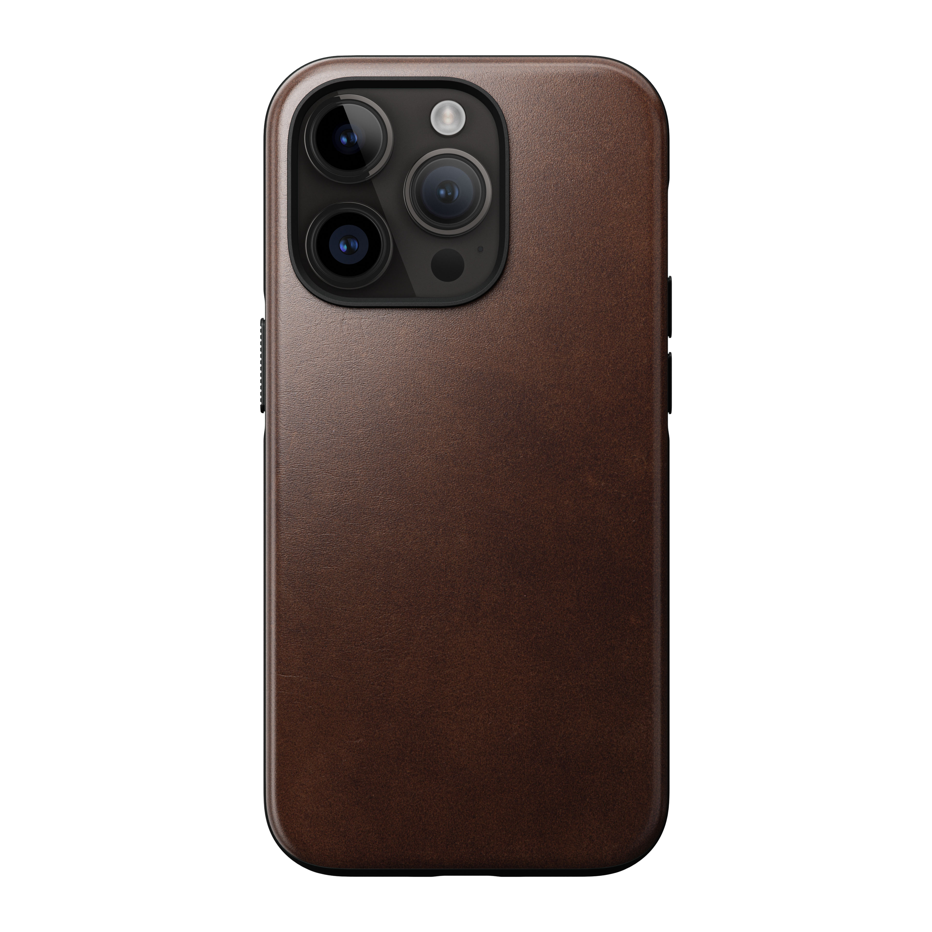 Coque Modern Case Horween Leather MagSafe iPhone 15 Pro, Rustic Brown