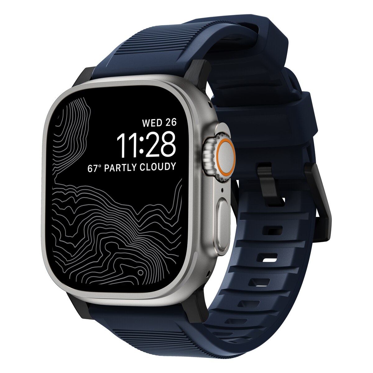 Rugged Band Apple Watch Ultra 49mm, Atlantic Blue (Black Hardware)