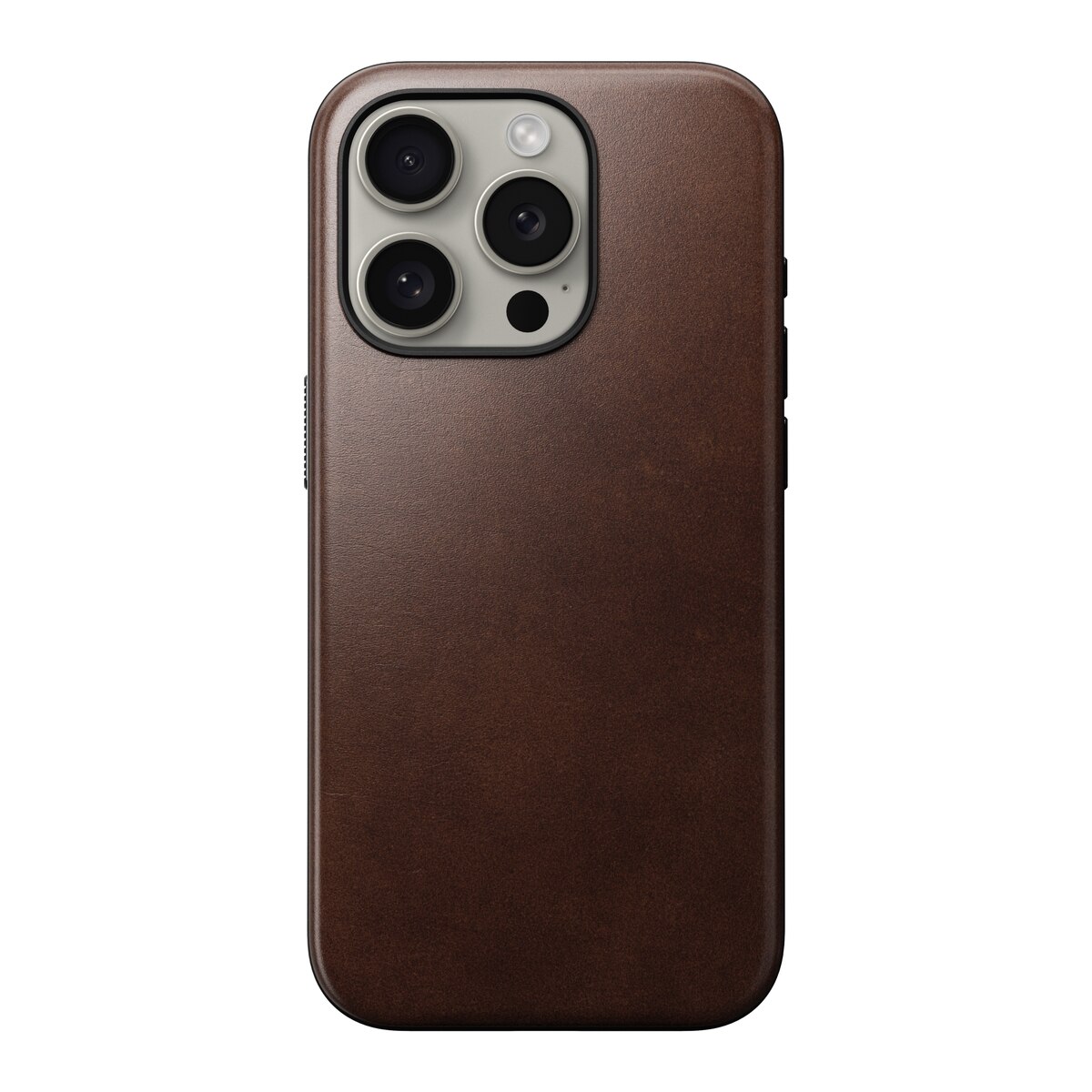 Coque Modern Case Horween Leather MagSafe iPhone 15 Pro, Rustic Brown