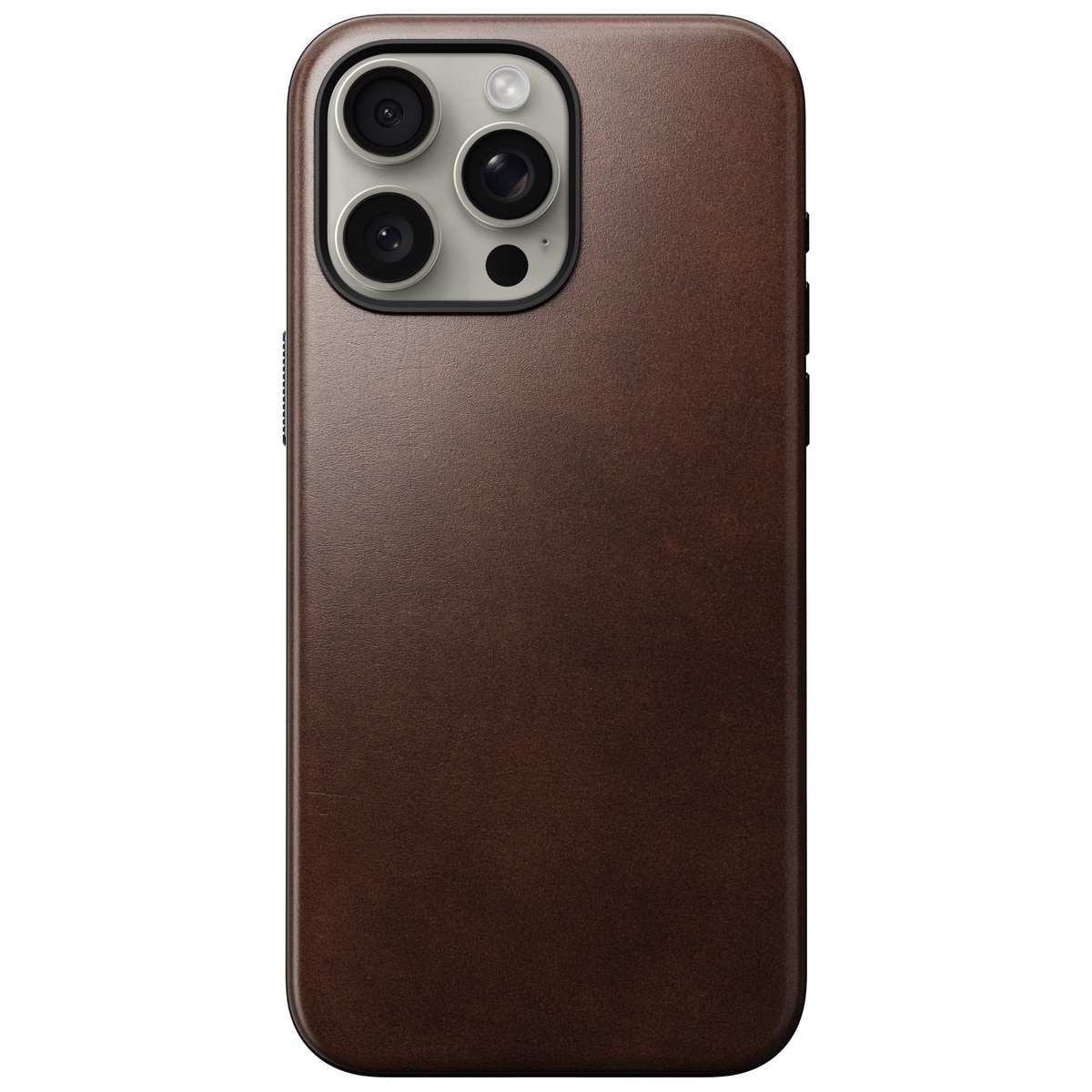 Coque Modern Case Horween Leather MagSafe iPhone 15 Pro Max, Rustic Brown