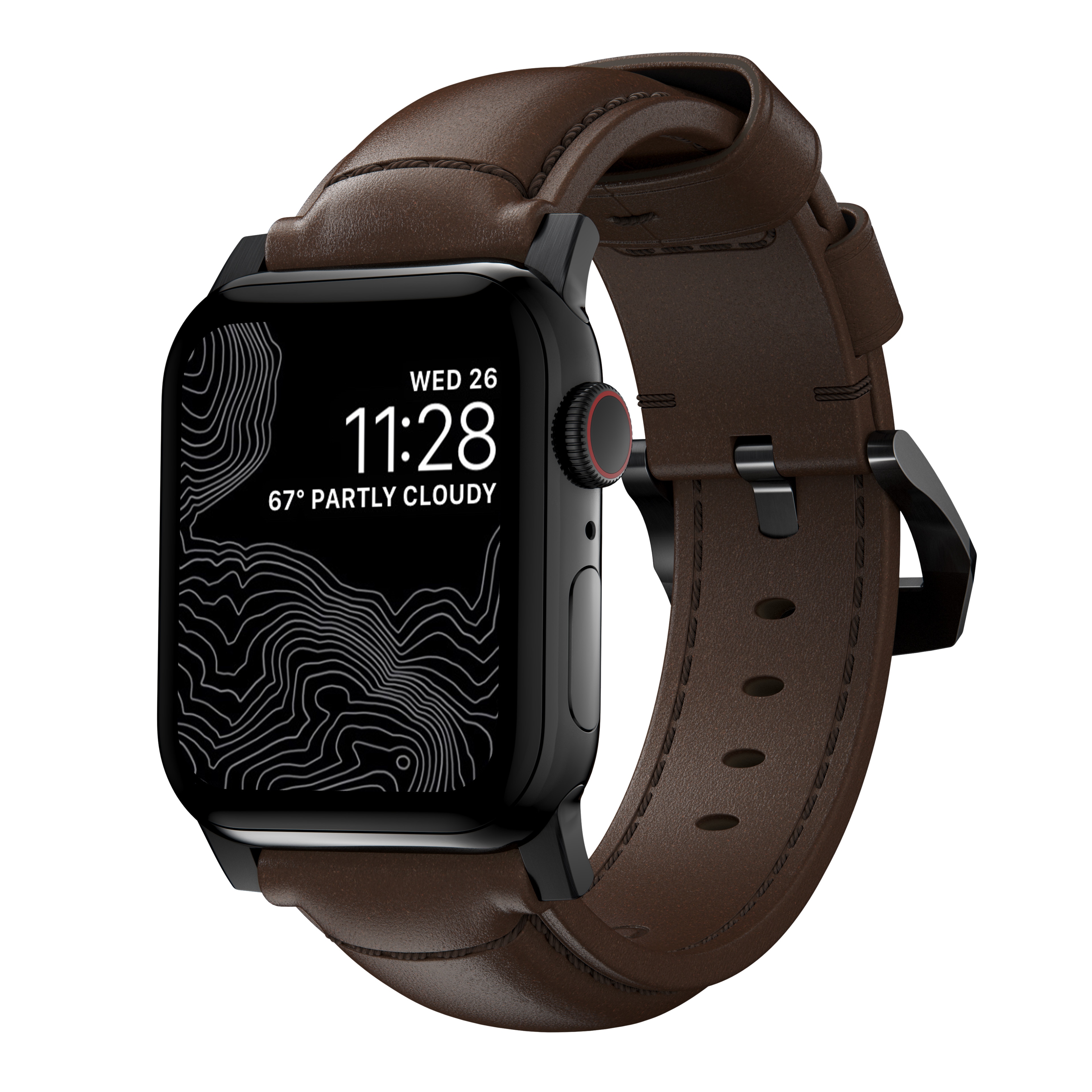 Traditional Band Apple Watch 38/40/41 mm, Rustic Brown (Black Hardware)