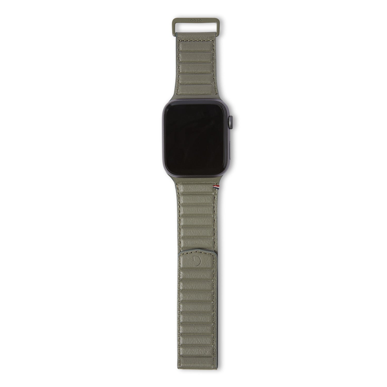 Leather Magnetic Traction Strap Apple Watch 44mm, Olive