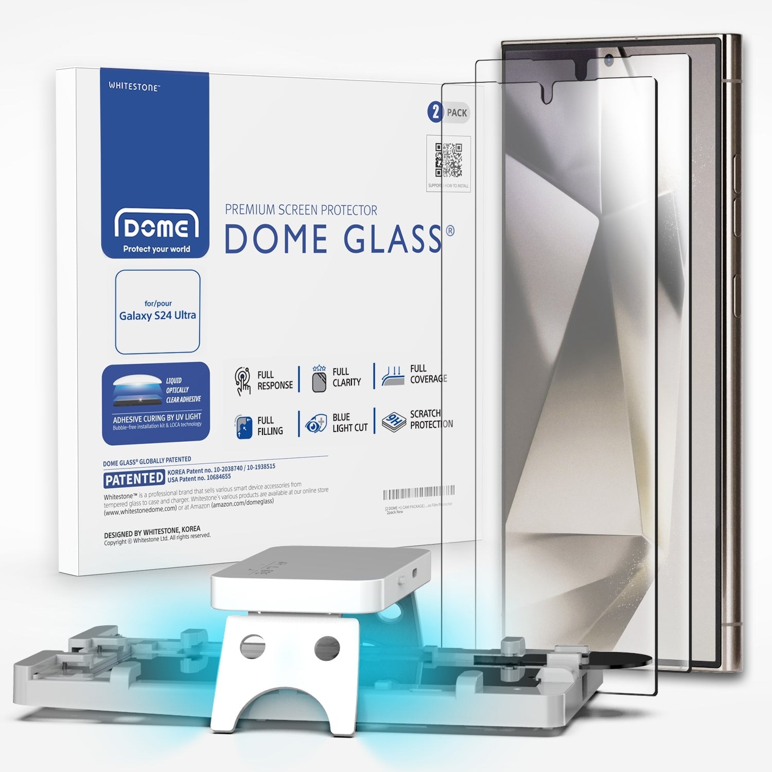 Dome Glass Screen Protector Samsung Galaxy S24 Ultra (2 pièces)
