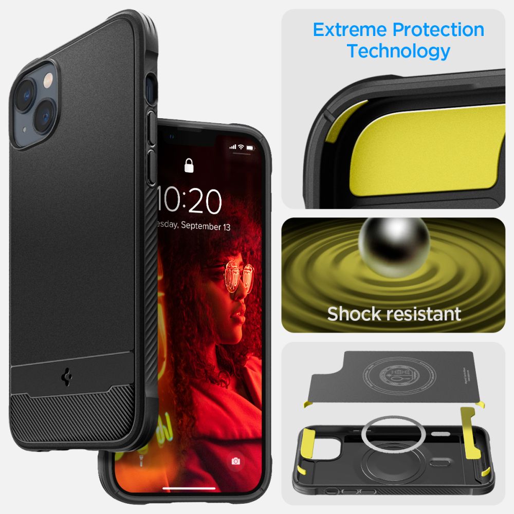 Coque Rugged Armor Mag iPhone 14 Black