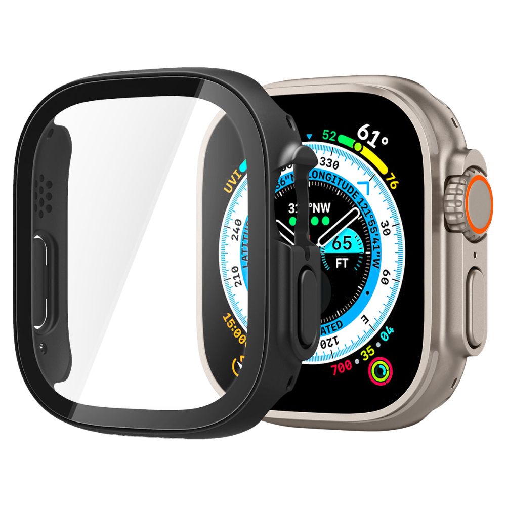 Coque Apple Watch Ultra/Ultra 2 Spigen Thin Fit 360 avec Protecteur d'écran  - 49mm - Noir