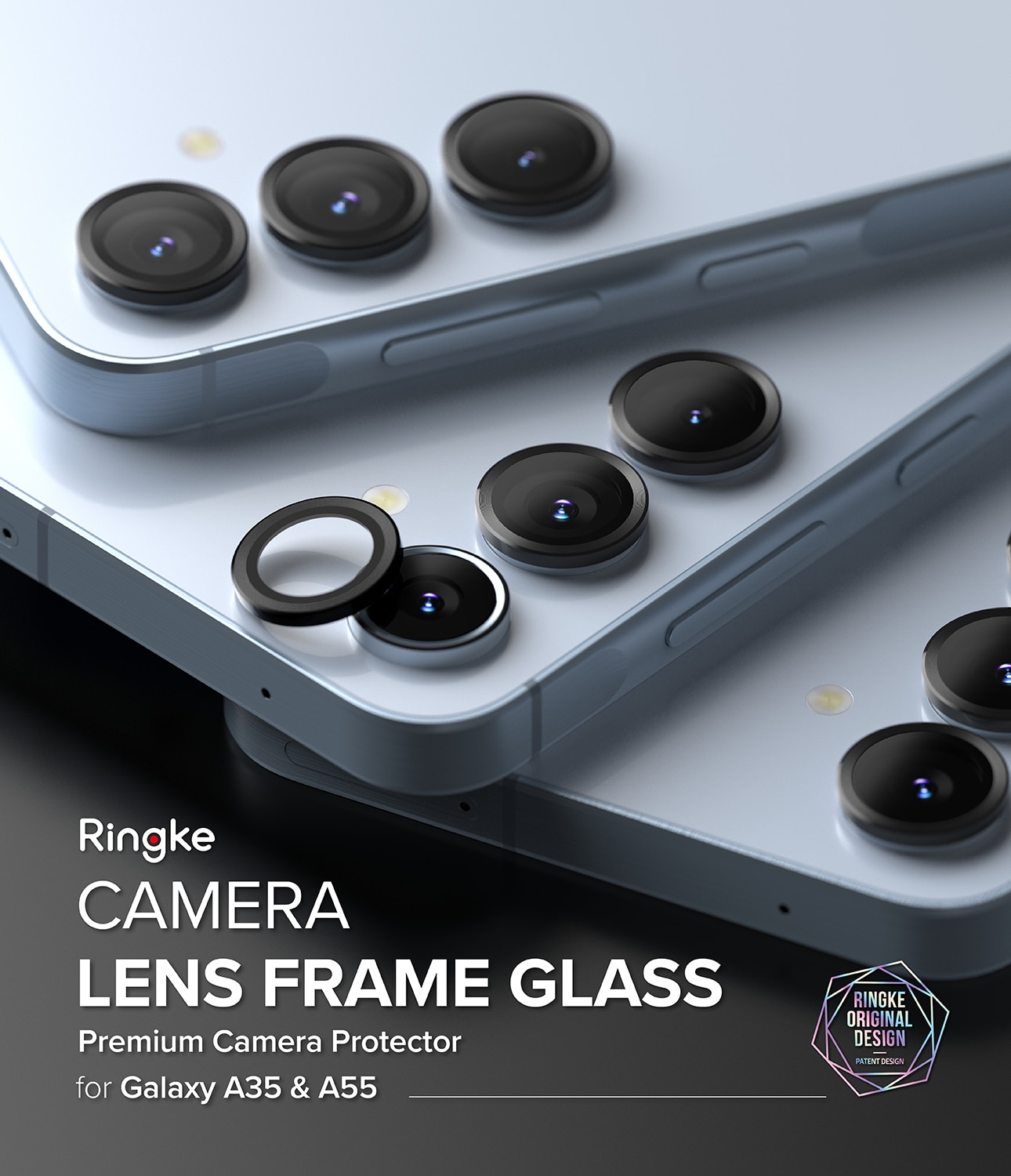 Camera Lens Frame Glass Samsung Galaxy A35 Noir
