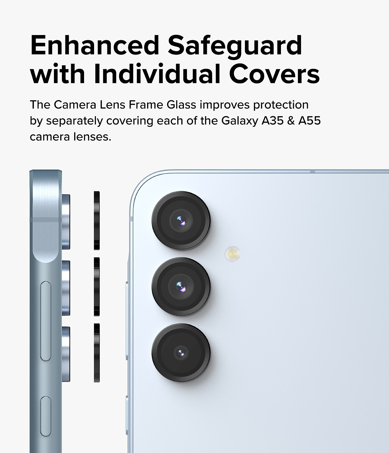 Camera Lens Frame Glass Samsung Galaxy A35 Noir