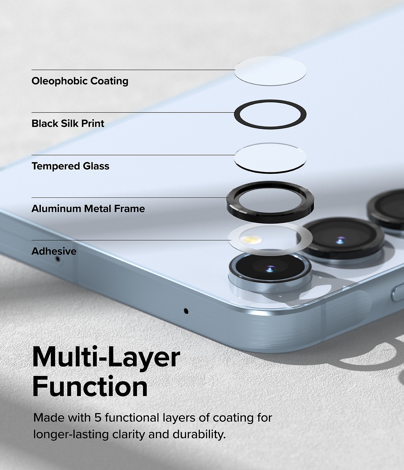 Camera Lens Frame Glass Samsung Galaxy A35 Noir