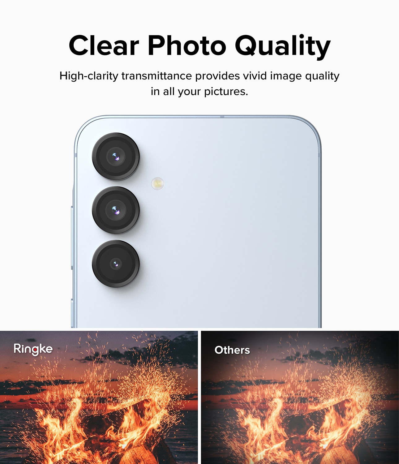 Camera Lens Frame Glass Samsung Galaxy A35 Noir