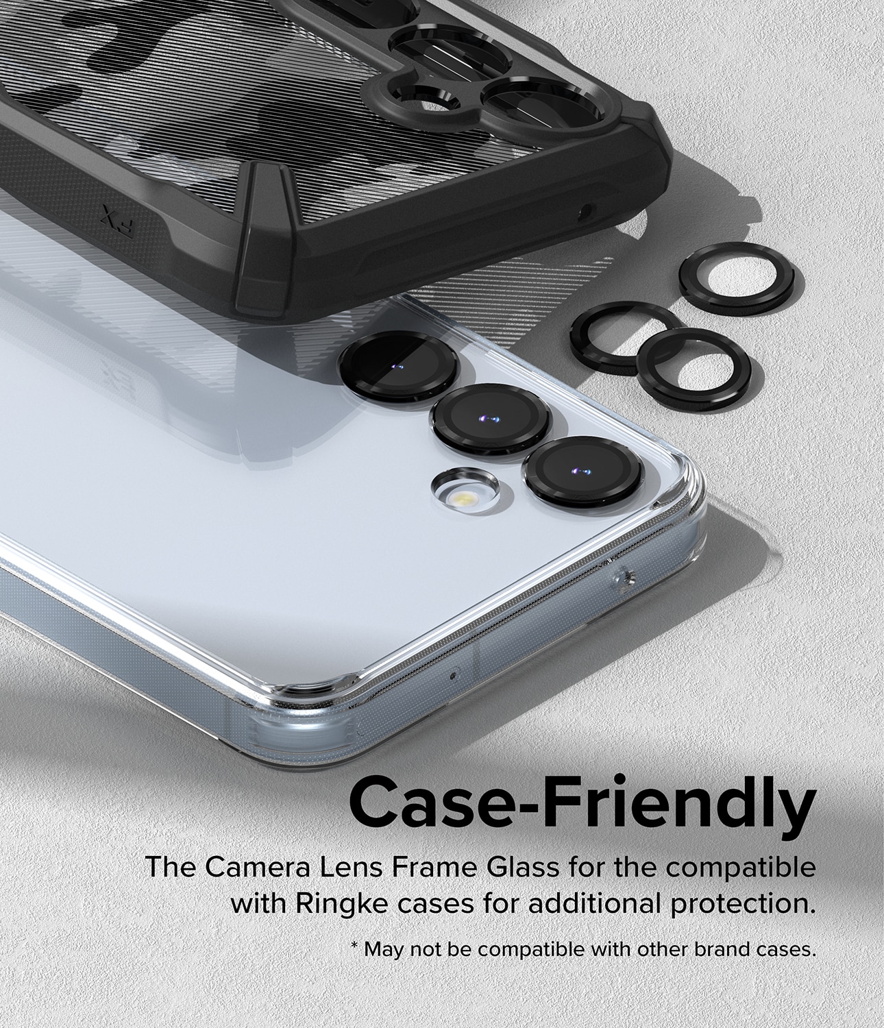 Camera Lens Frame Glass Samsung Galaxy A55 Black