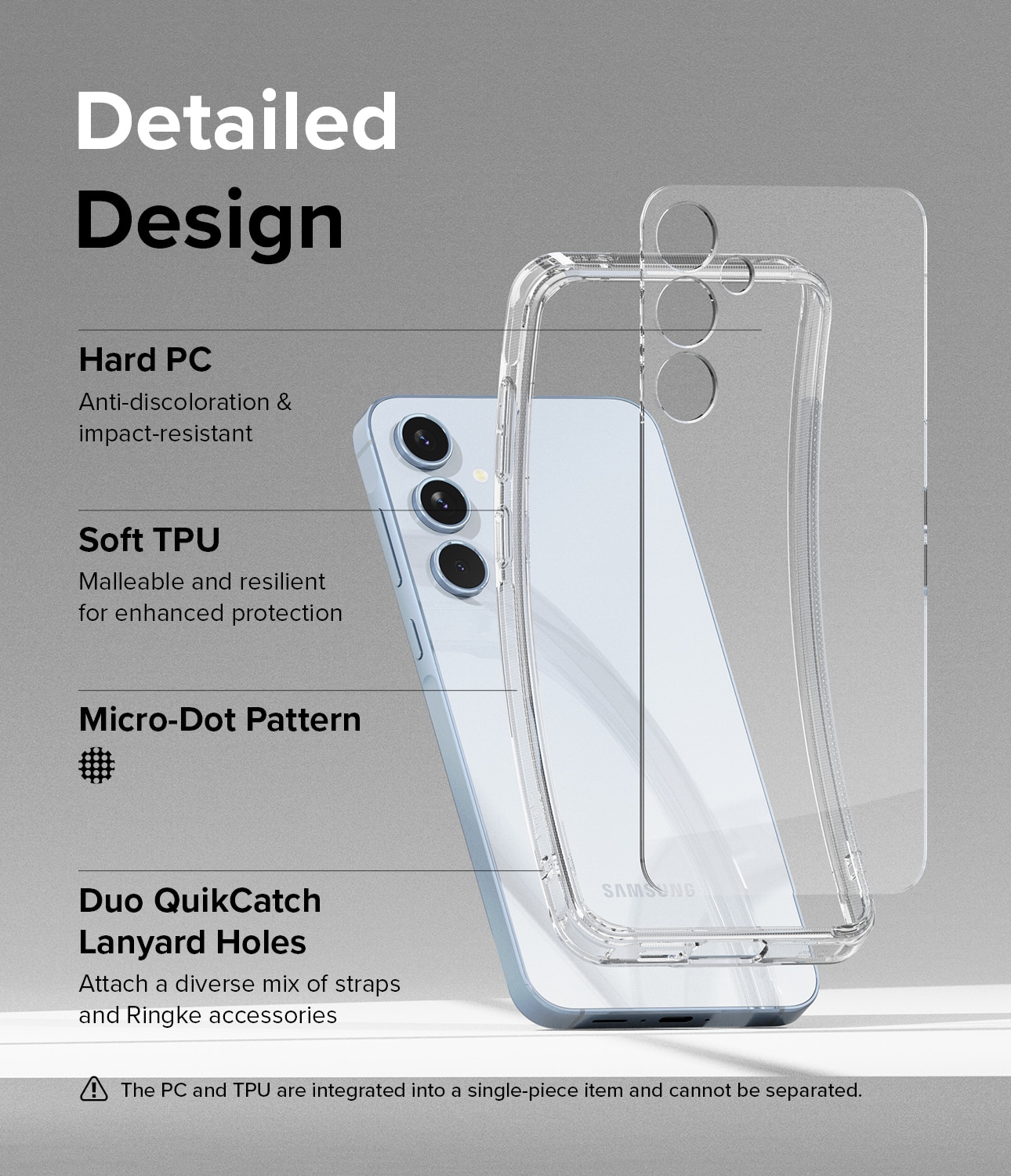 Coque Fusion Samsung Galaxy A55, Clear