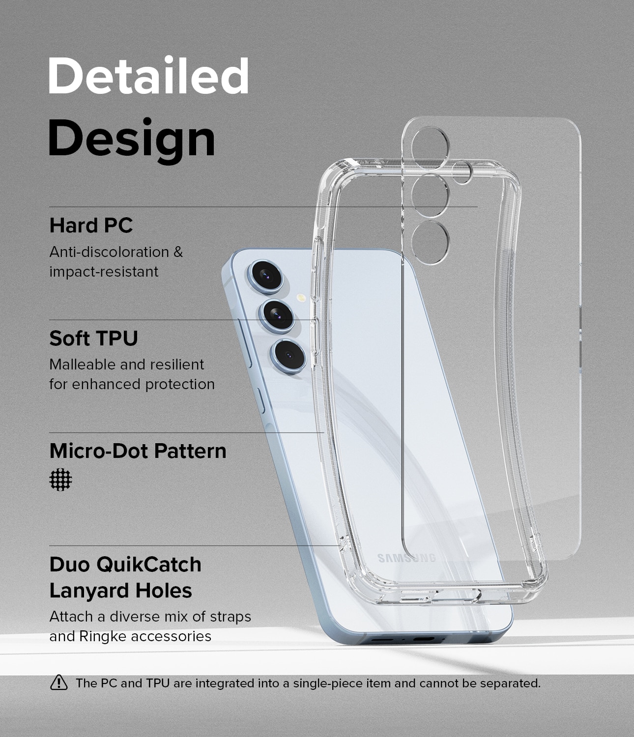 Coque Fusion Samsung Galaxy A55, Transparent