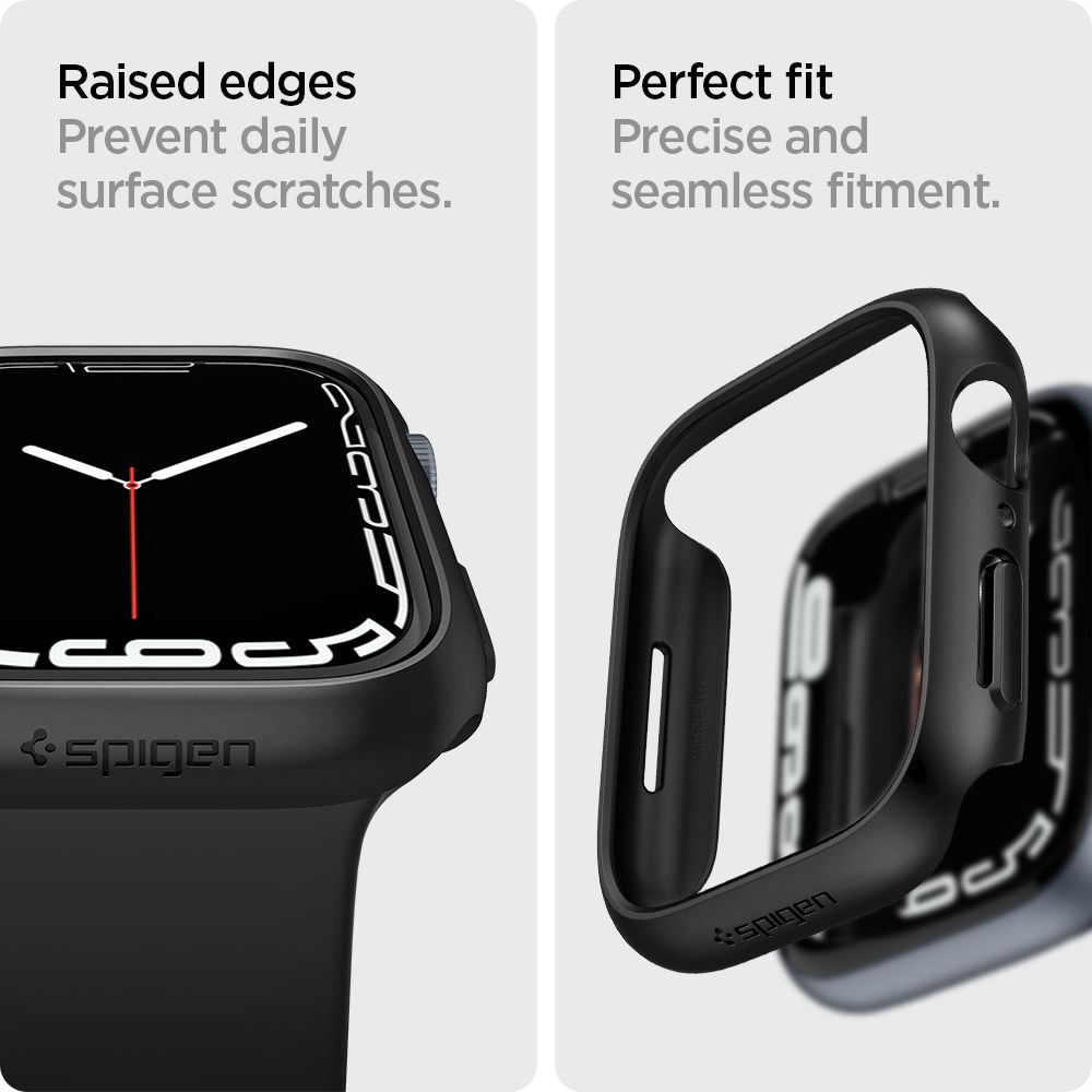 Coque Thin Fit Apple Watch 45mm Series 8 Black