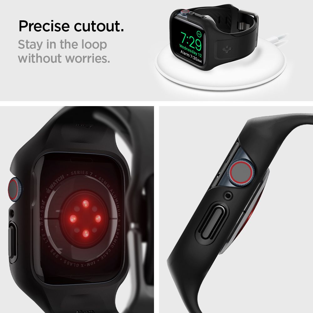 Coque Liquid Air Pro Apple Watch 45mm Series 9, Black