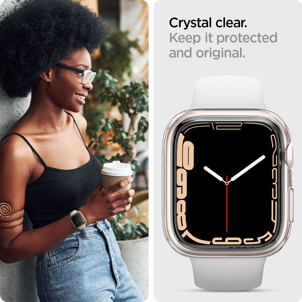 Coque Liquid Apple Watch 41mm Series 9, Crystal Clear