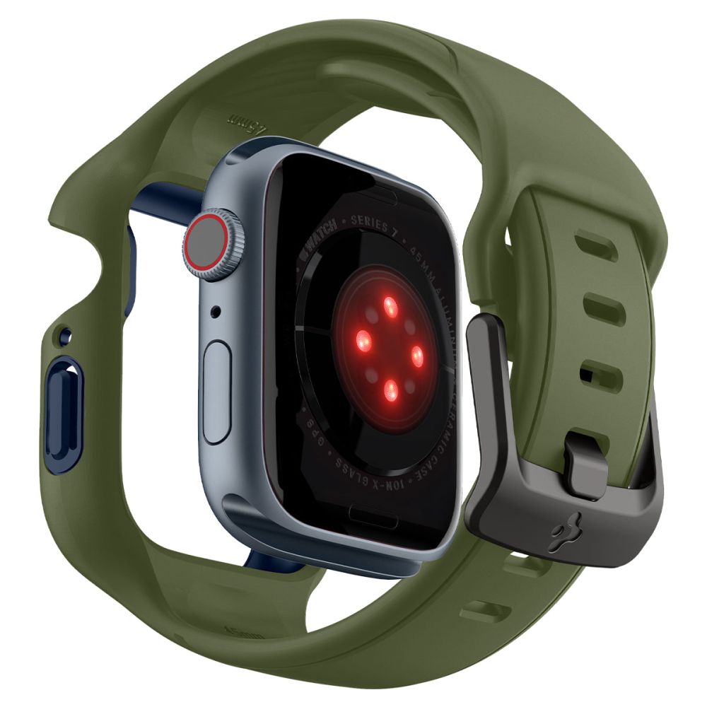Coque Liquid Air Pro Apple Watch 45mm Series 7, Moss Green