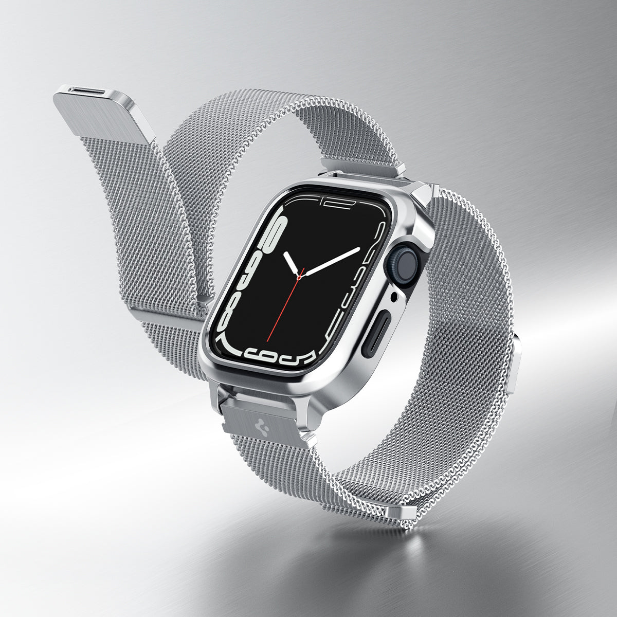 Coque Metal Fit Pro Apple Watch 45mm Series 8, Silver