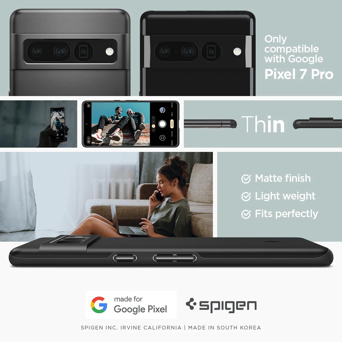 Coque Thin Fit Google Pixel 7 Pro Black