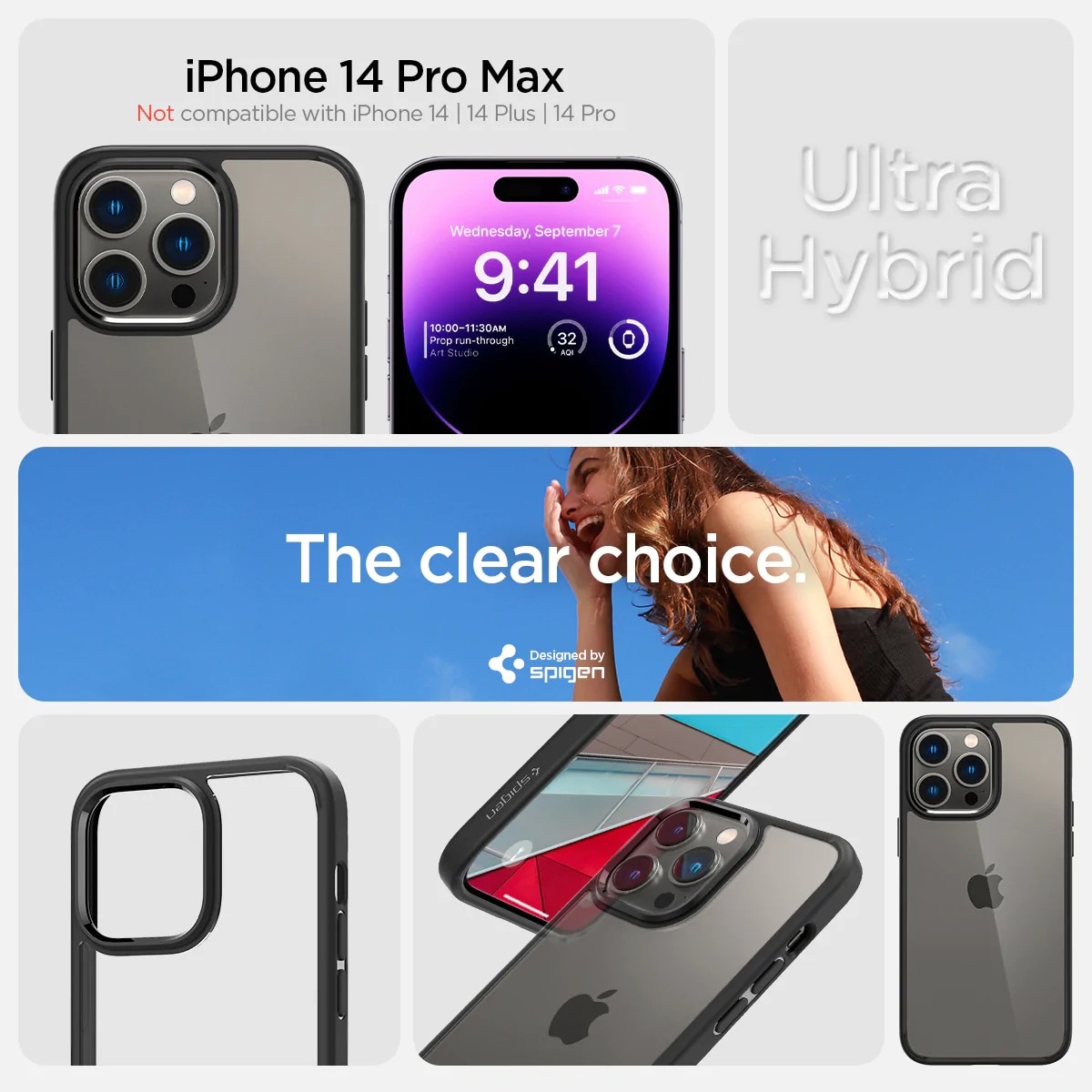 Coque Ultra Hybrid iPhone 14 Pro Max Matte Black