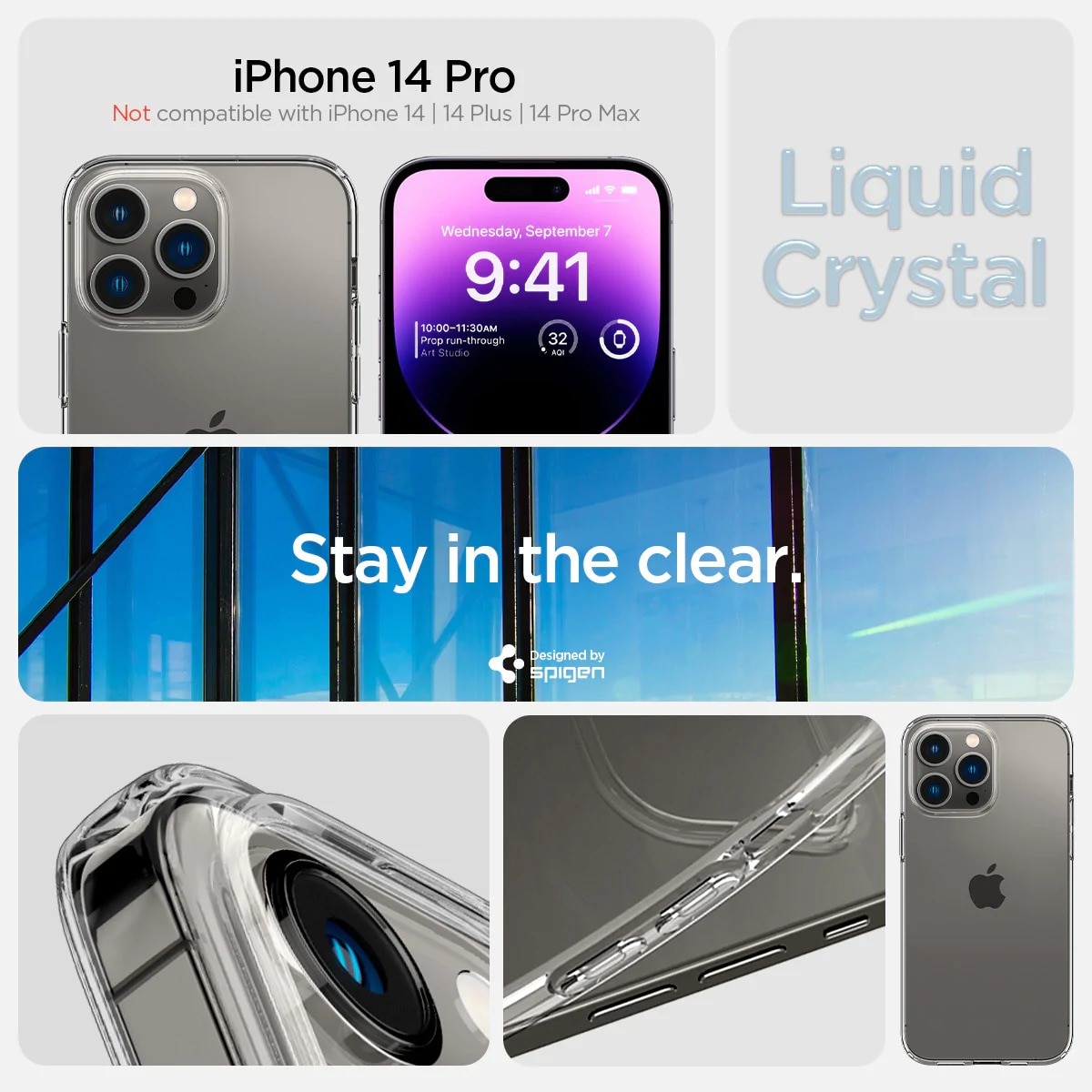 Coque Liquid iPhone 14 Pro Crystal Clear