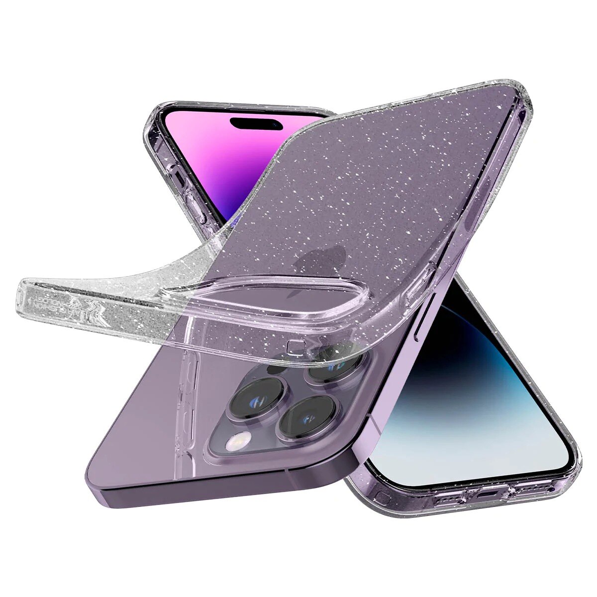 Coque Liquid Crystal Glitter iPhone 14 Pro Crystal