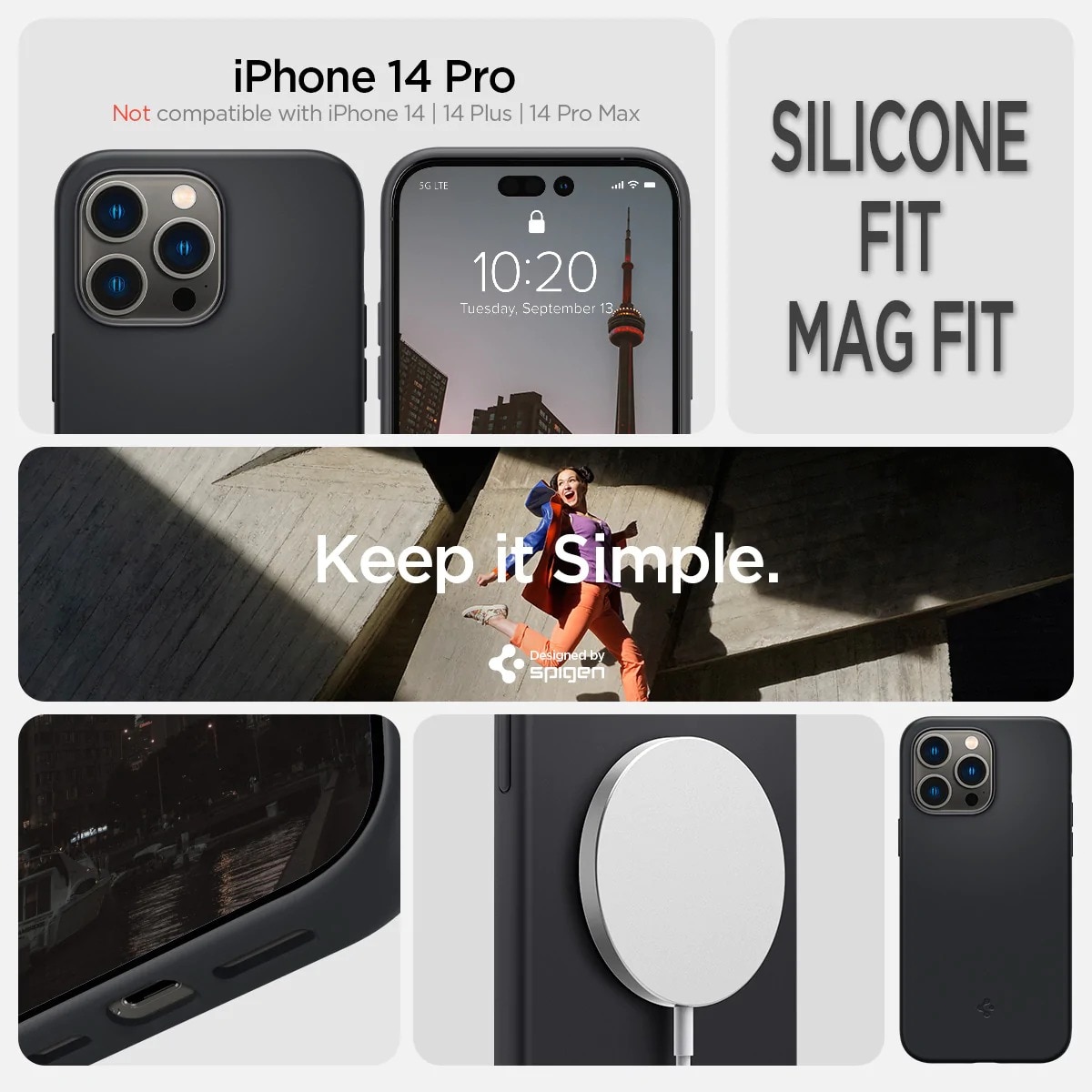 Coque Silicone Fit Mag iPhone 14 Pro Black