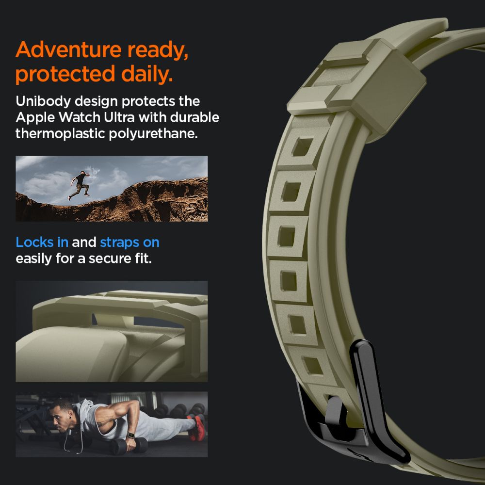 Coque Rugged Armor Pro Apple Watch Ultra 2 49mm, Vintage Khaki