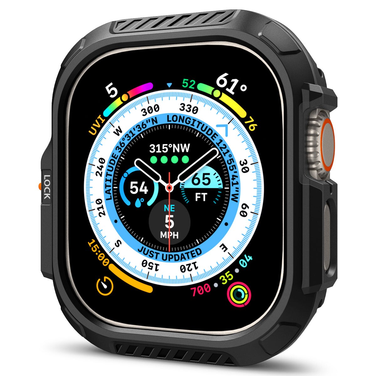 Coque Lock Fit Apple Watch Ultra 2 49mm, Black