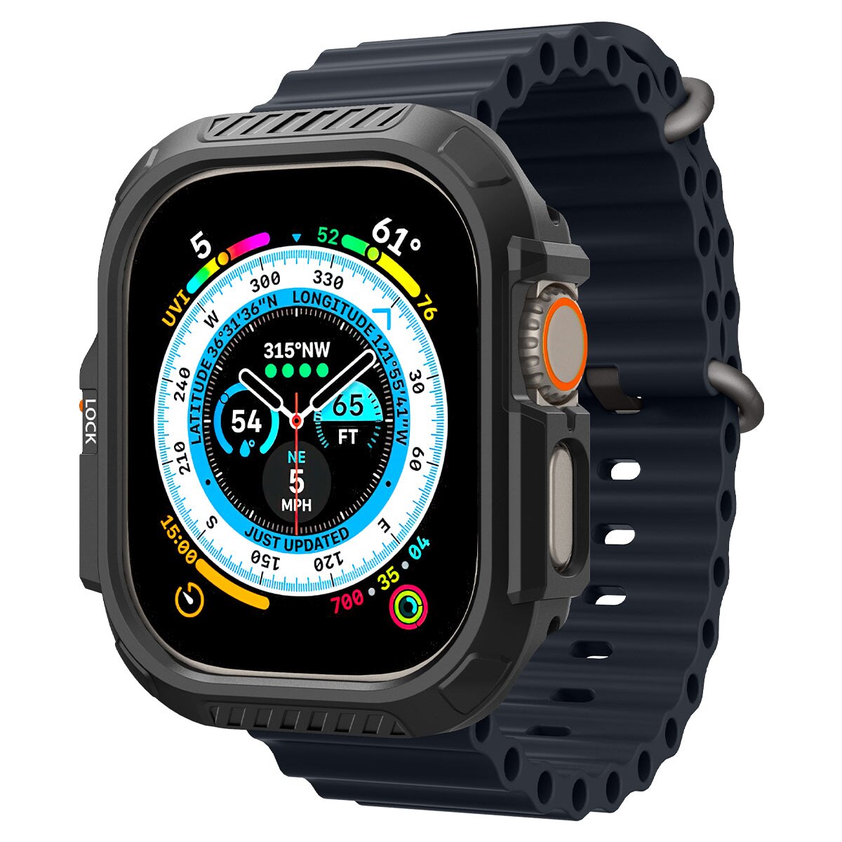 Coque Lock Fit Apple Watch Ultra 2 49mm, Black