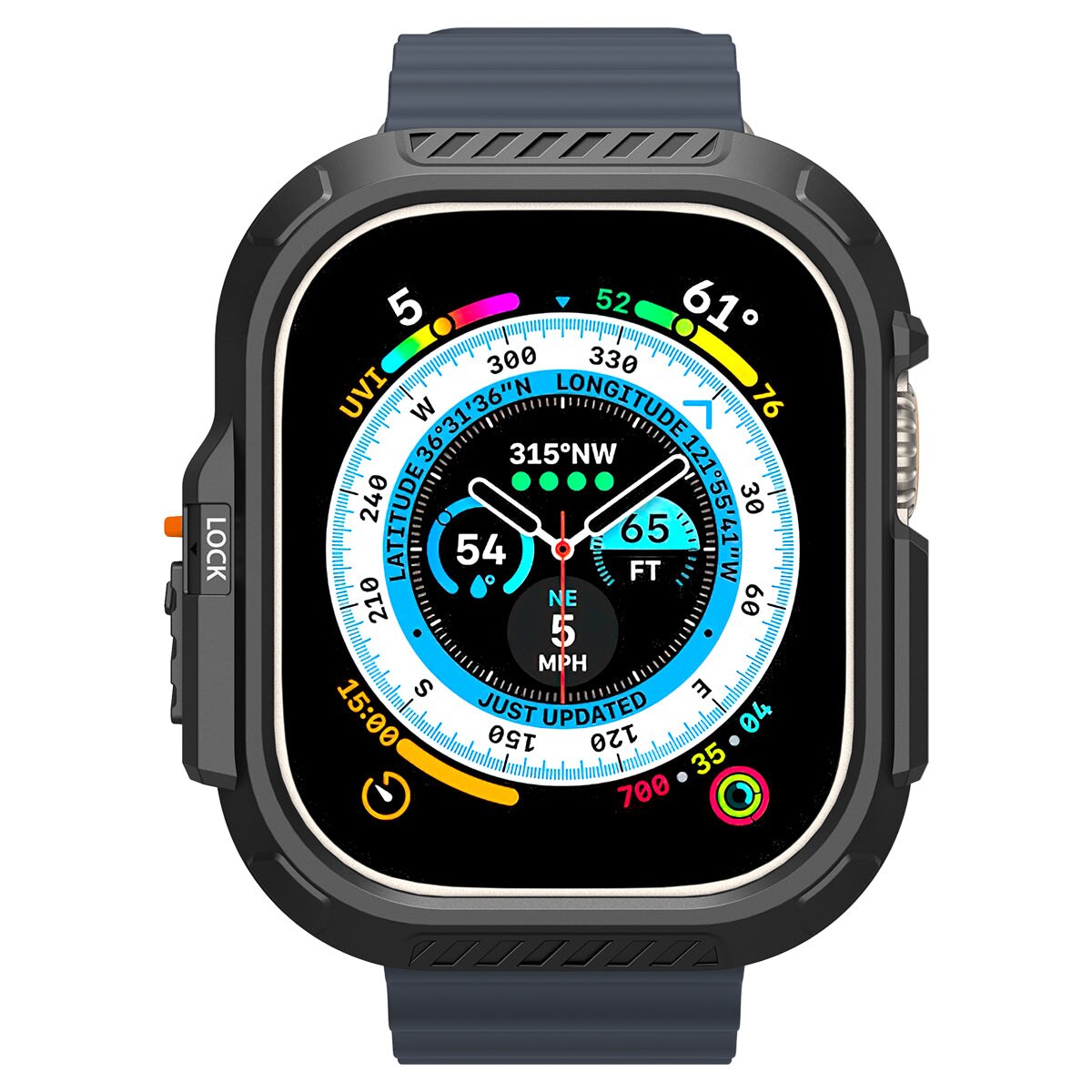 Coque Lock Fit Apple Watch Ultra 2 49mm, Black