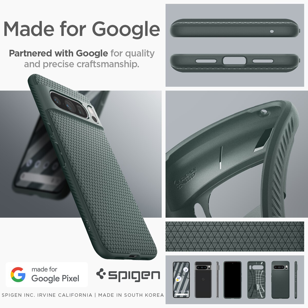 Coque Liquid Air Google Pixel 8 Pro, Abyss Green