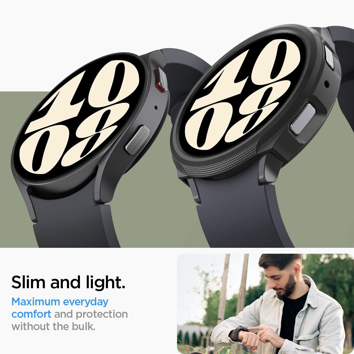 Coque Liquid Air Samsung Galaxy Watch 6 44mm, noir