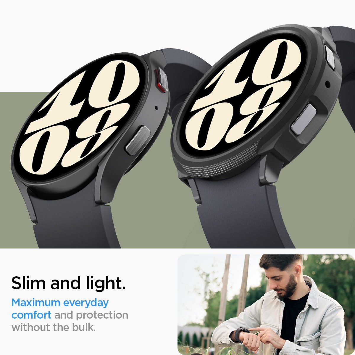 Coque Liquid Air Samsung Galaxy Watch 6 40mm, noir