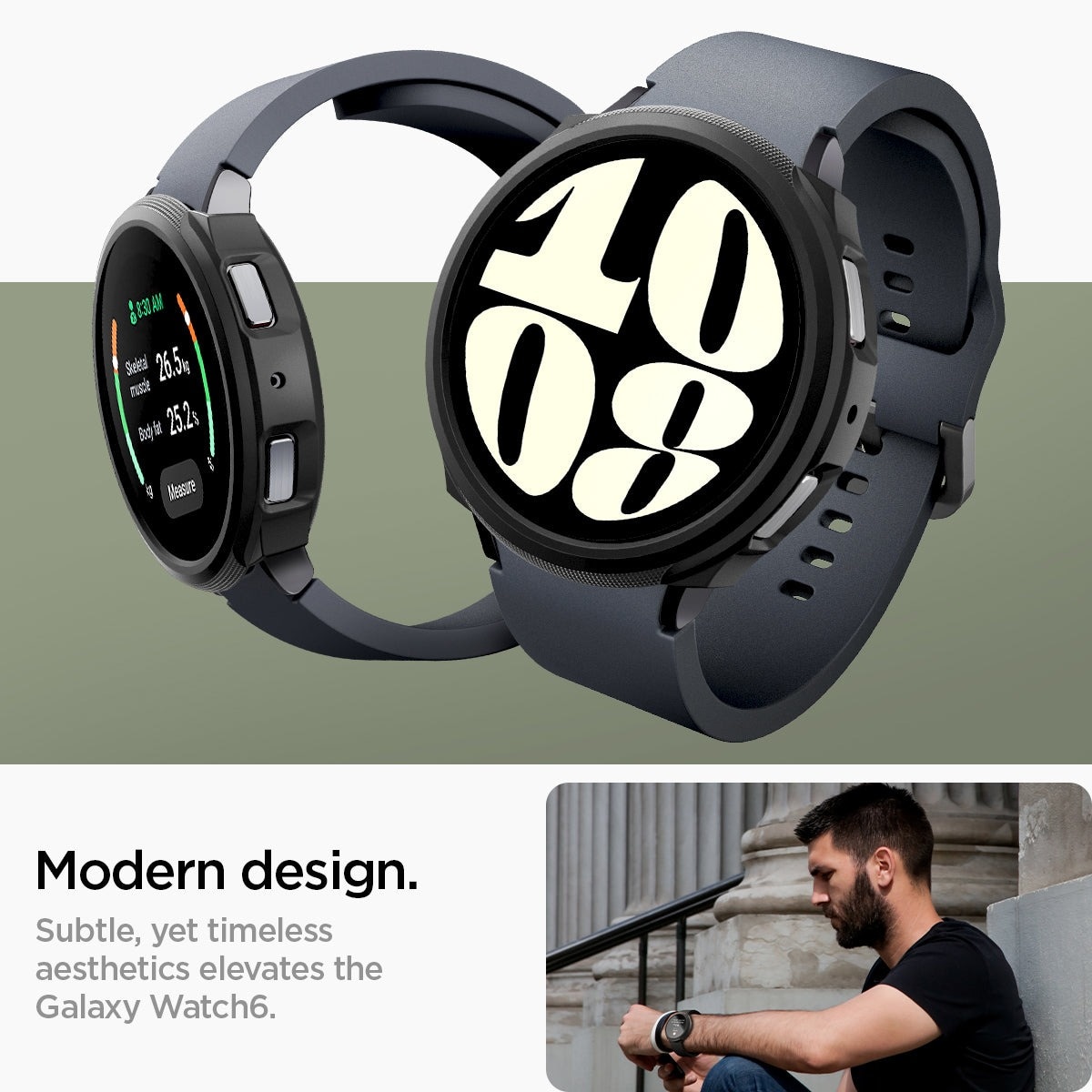 Coque Liquid Air Samsung Galaxy Watch 6 40mm, noir