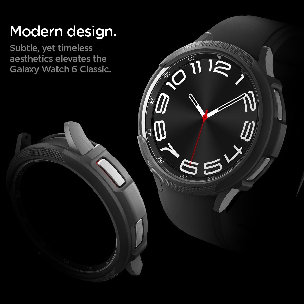 Coque Liquid Air Samsung Galaxy Watch 6 Classic 43mm, noir