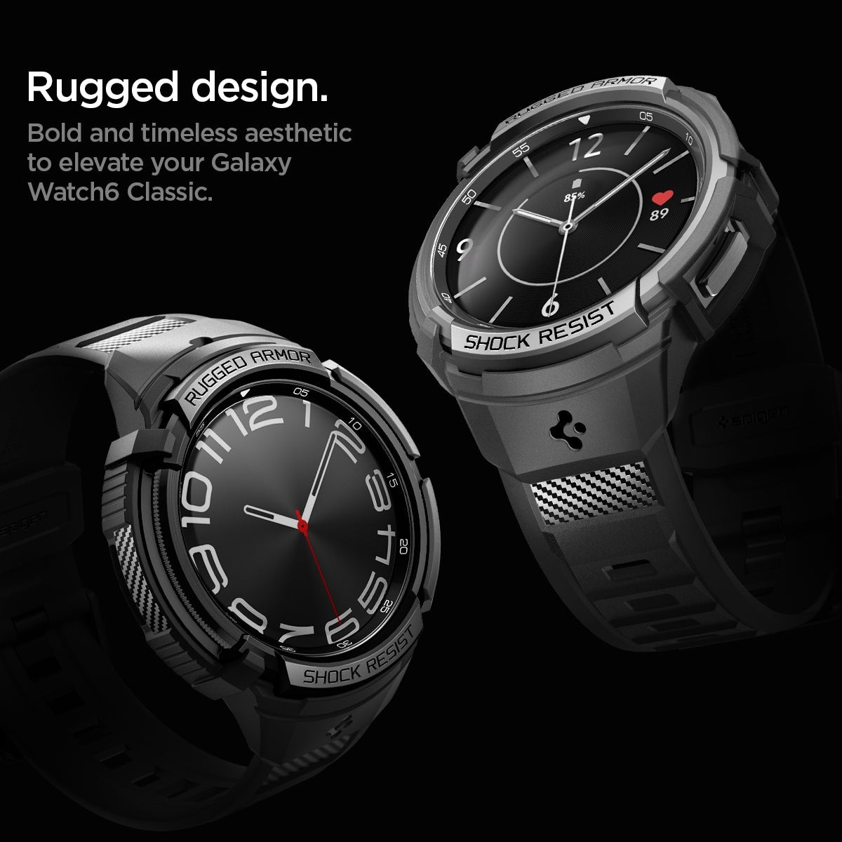 Coque Rugged Armor Pro Samsung Galaxy Watch 6 Classic 47mm, noir