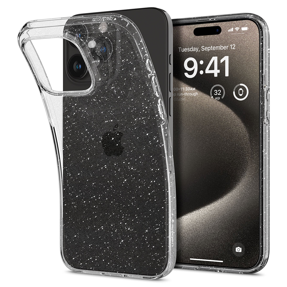 Coque Liquid Crystal Glitter iPhone 15 Pro Max, Crystal
