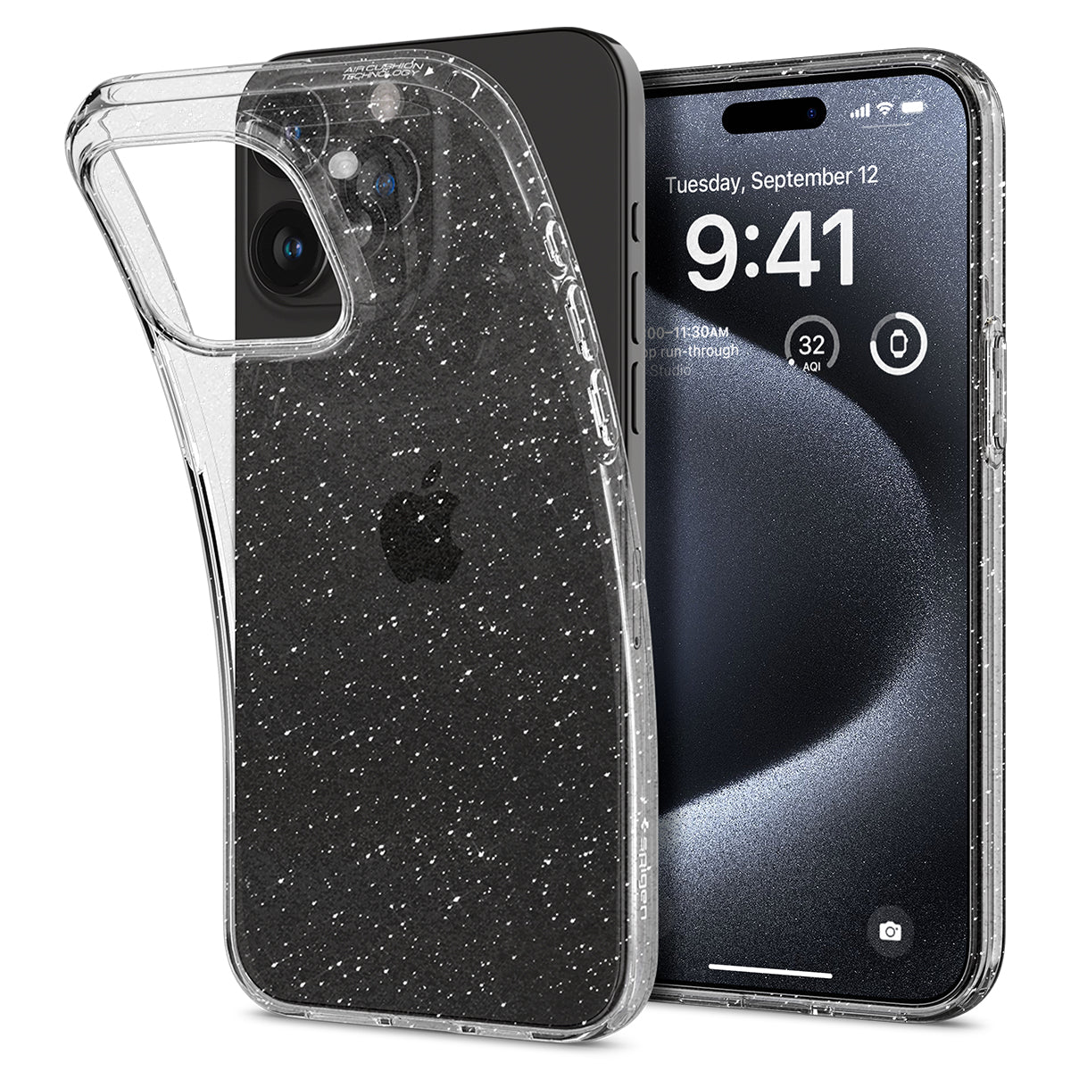 Coque Liquid Crystal Glitter iPhone 15 Pro, Crystal