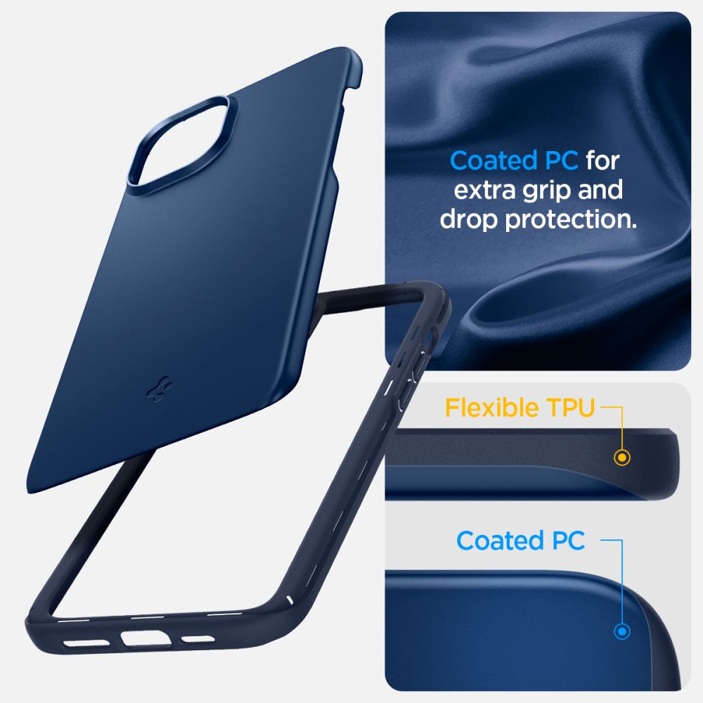 Coque Thin Fit iPhone 15, Navy Blue