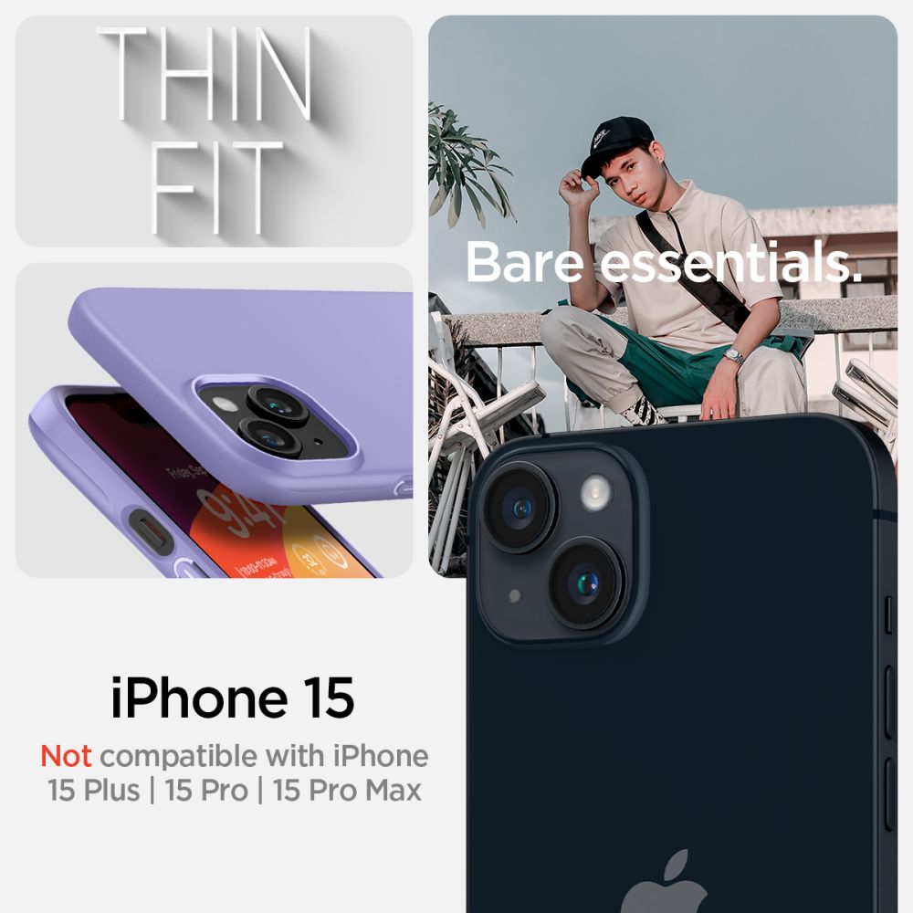Coque Thin Fit iPhone 15, Iris Purple