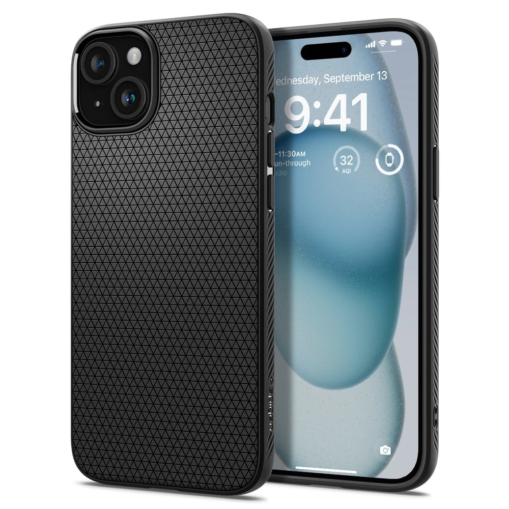 Coque Liquid Air iPhone 15 Plus, Black