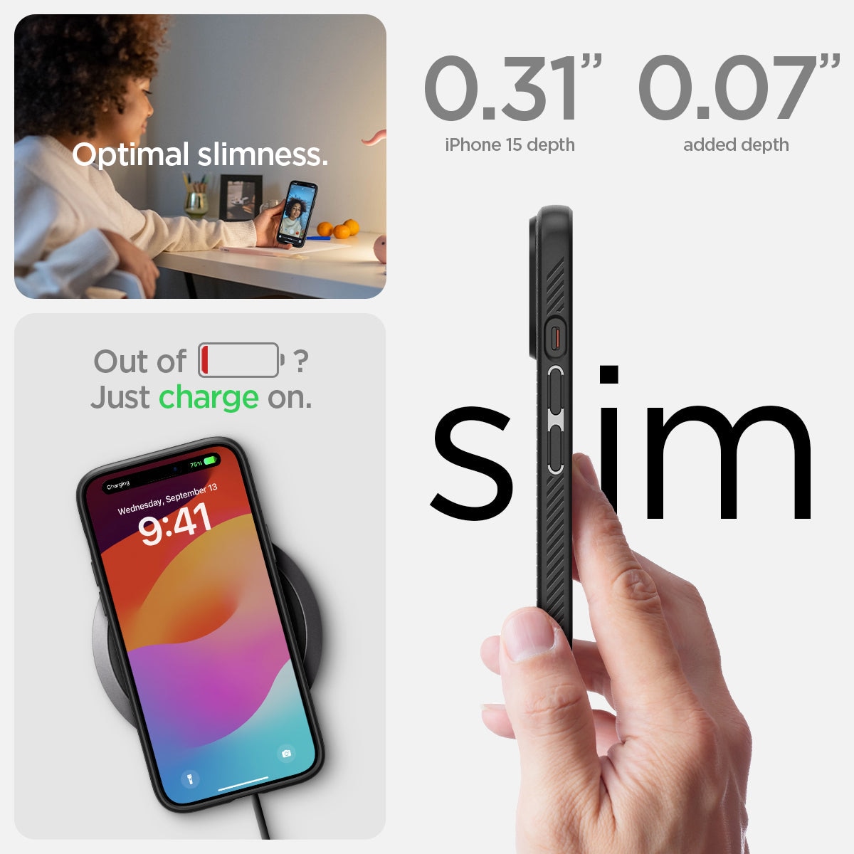Coque Liquid Air iPhone 15, Black